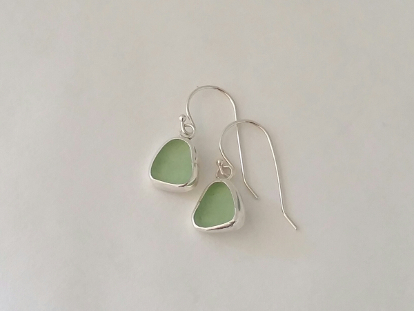 sea foam sea glass earrings