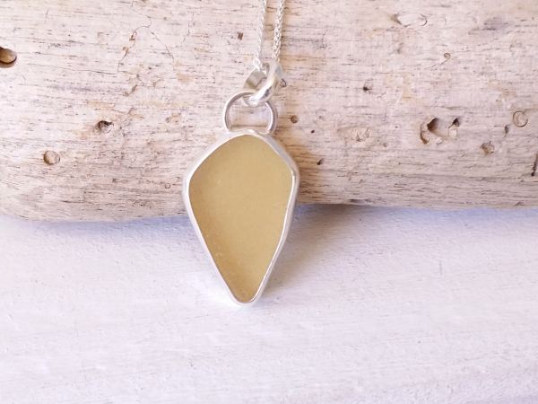 yellow seaglass necklace