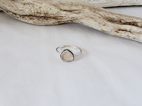 peach seaglass ring