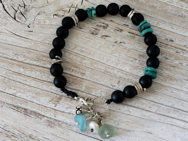 onyx and turquoise bracelet