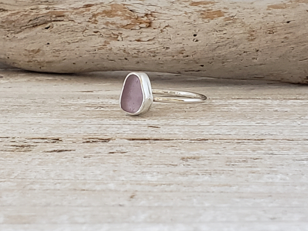 purple seaglass ring