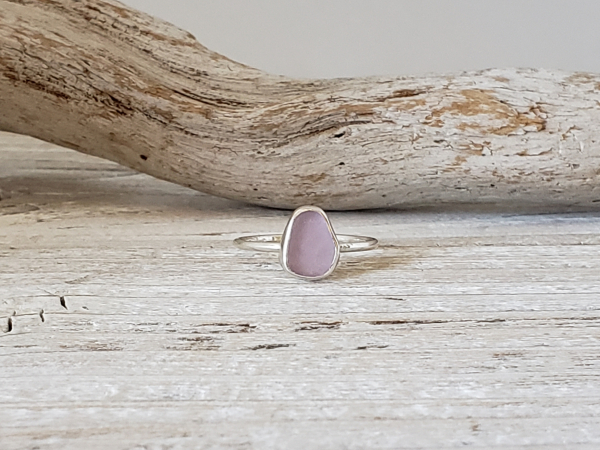 lavender seaglass ring