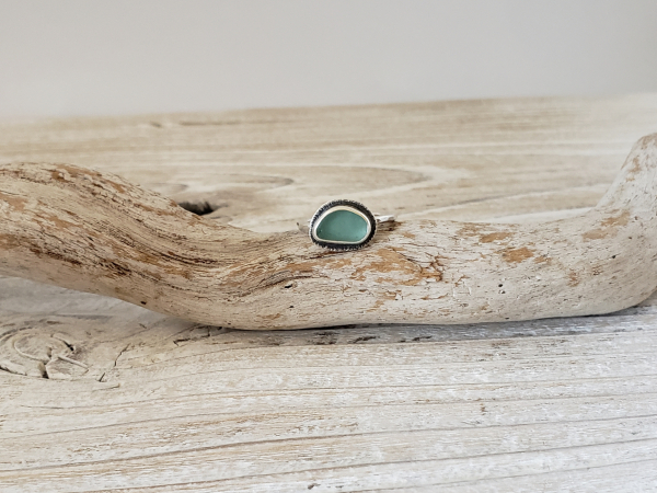 lagoon blue seaglass ring