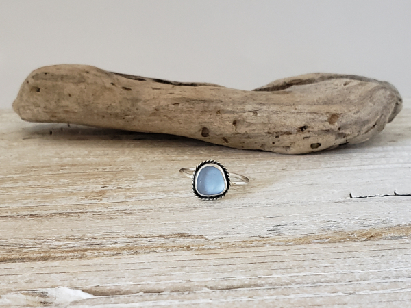 blue seaglass ring