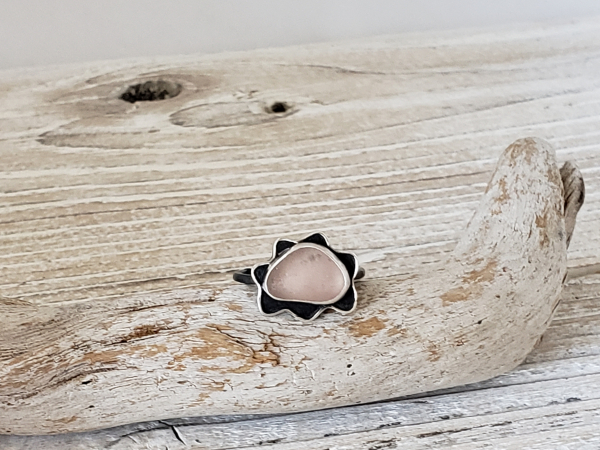 Pink seaglass ring