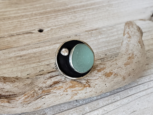 English seaglass aqua ring