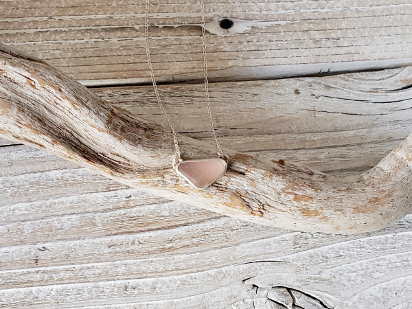 pink seaglass necklace