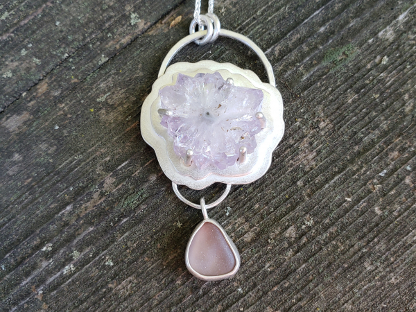 lilac seaglass and Amethyst