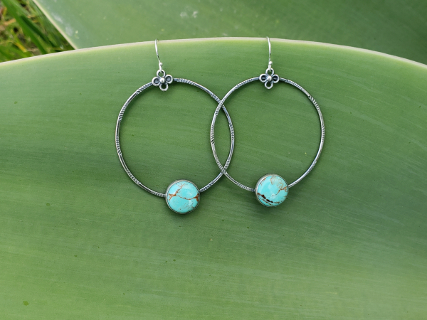 Turquoise hoop earrings