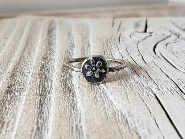 stamped flower ring