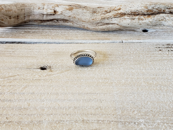sterling silver and seaglass ring