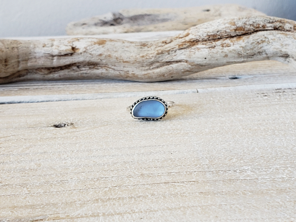 BLUE SEAGLASS RING