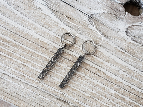 sterling silver bar earrings