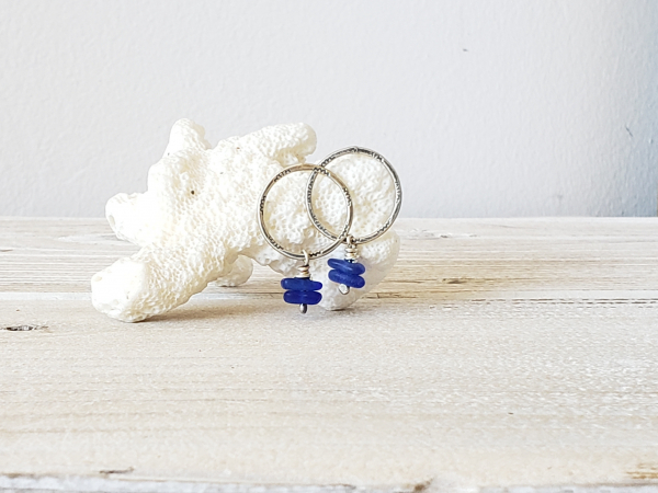 blue seaglass earrings