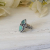 Sterling silver seaglass and turquoise ring