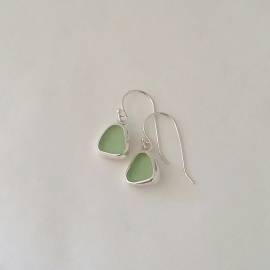 sea foam sea glass earrings