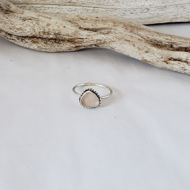 peach seaglass ring