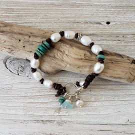 turquoise and leather bracelet