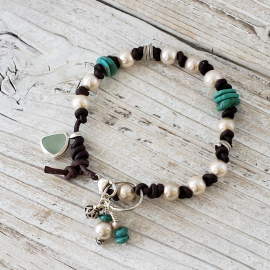 knotted leather bracelet knotted leather and turquoise bracelet
