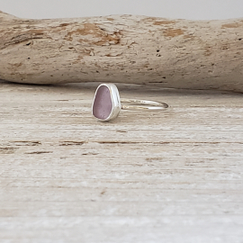 purple seaglass ring