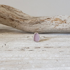 lavender seaglass ring