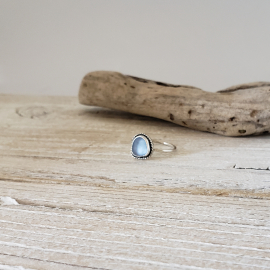 cornflower blue seaglass ring