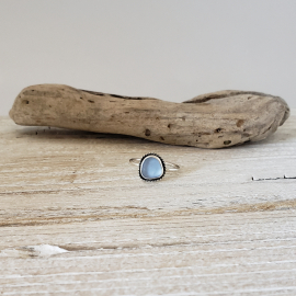 blue seaglass ring