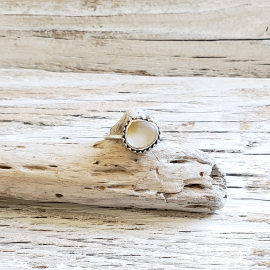 clear seaglass ring seglass ring