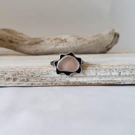 Genuine pink seaglass ring
