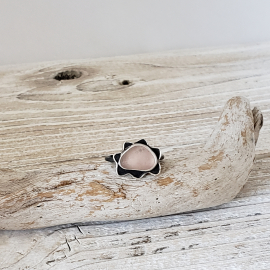 Pink seaglass ring