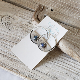 Sterling silver and labradorite earrings