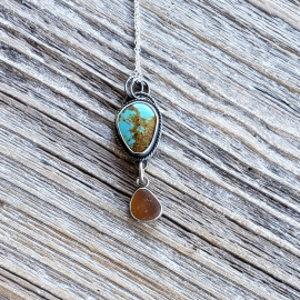 seaglass and turquoise necklace turquoise and seaglass necklace