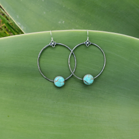 Turquoise hoop earrings