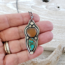 seaglass and turquoise necklace