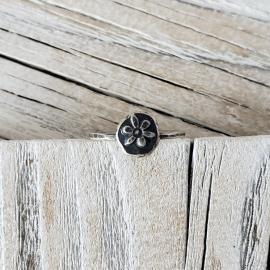 Whimsical organic sterling silver ring