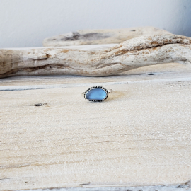 BLUE SEAGLASS RING