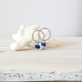 blue seaglass earrings