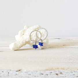 silver and seaglass earrings