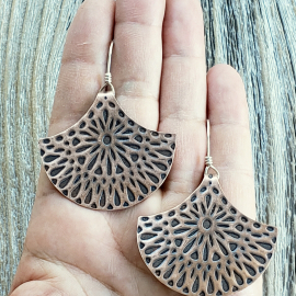 copper mandala earrings