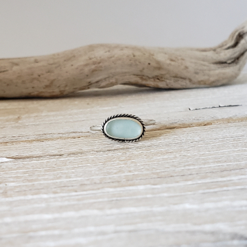 Ice Blue Seaglass Ring