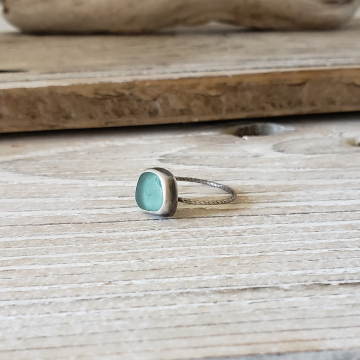 Bluegreen Seaglass Ring