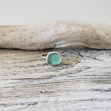 Bluegreen Seaglass Ring