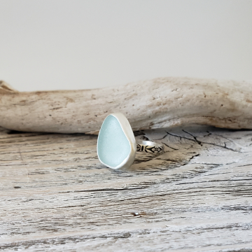 Seafoam Green Seaglass Ring