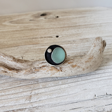 Aqua Seaglass Ring