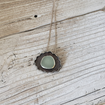 Seafoam green seaglass necklace