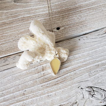 Yellow sea glass necklace