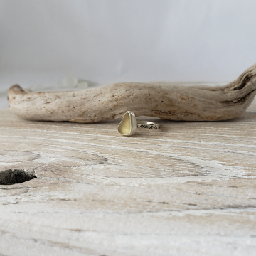 Yellow Seaglass Ring