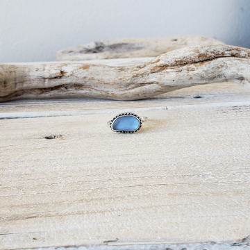 Cornflower Blue Seaglass Ring